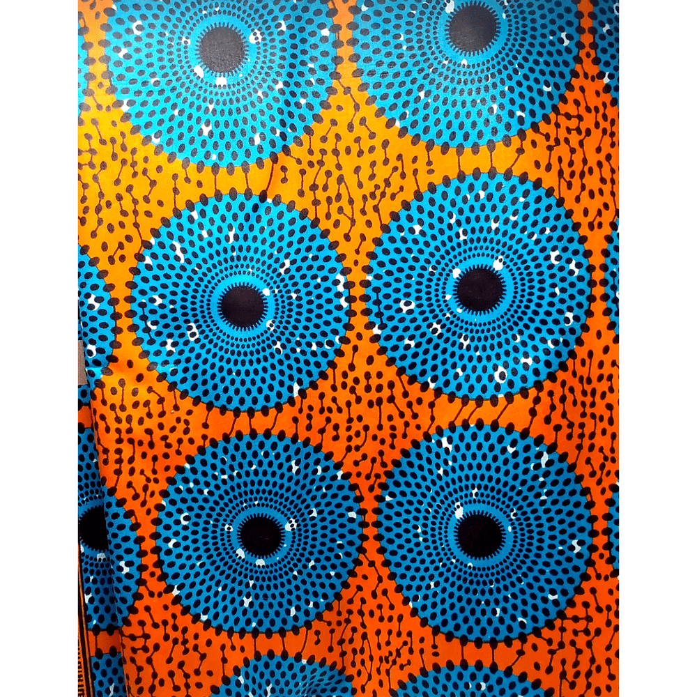 Makeba Blue and Orange Fabric